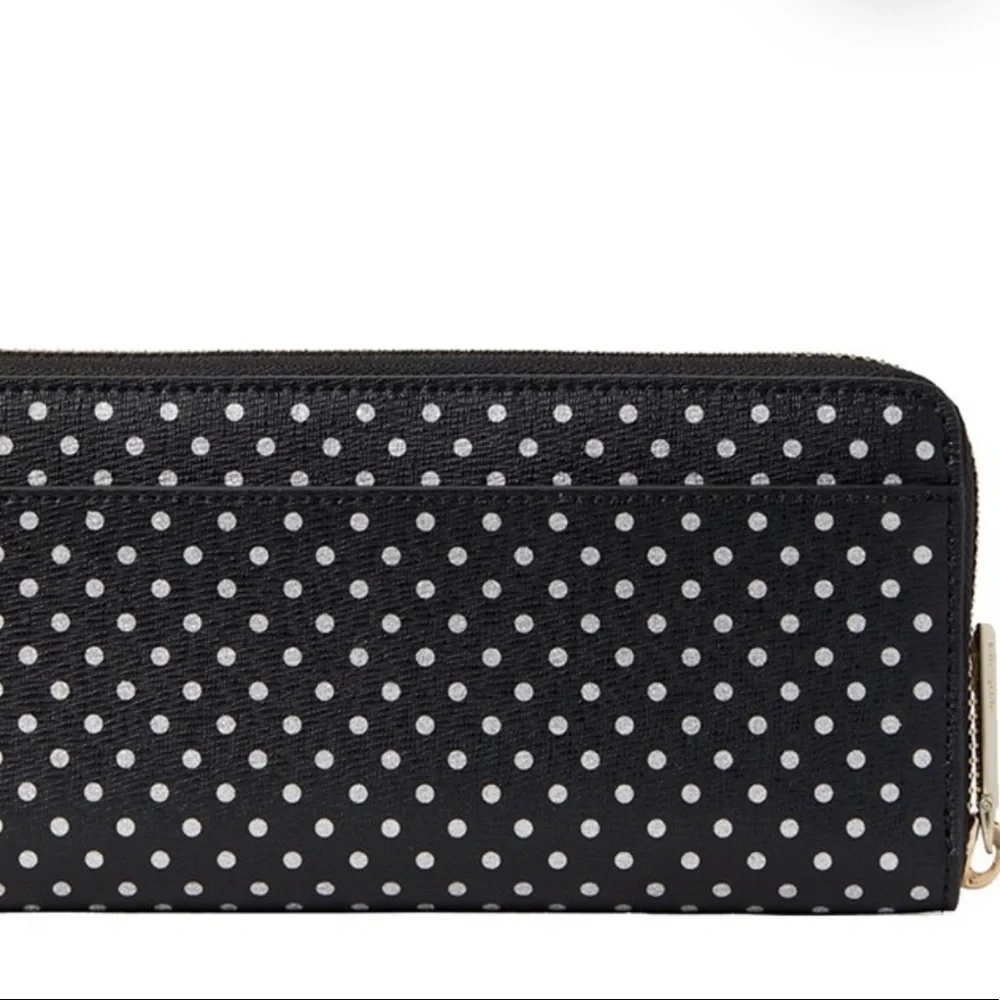 Kate Spade Spencer Metallic Dot Slim Continental Wallet in Black Multi k4546
